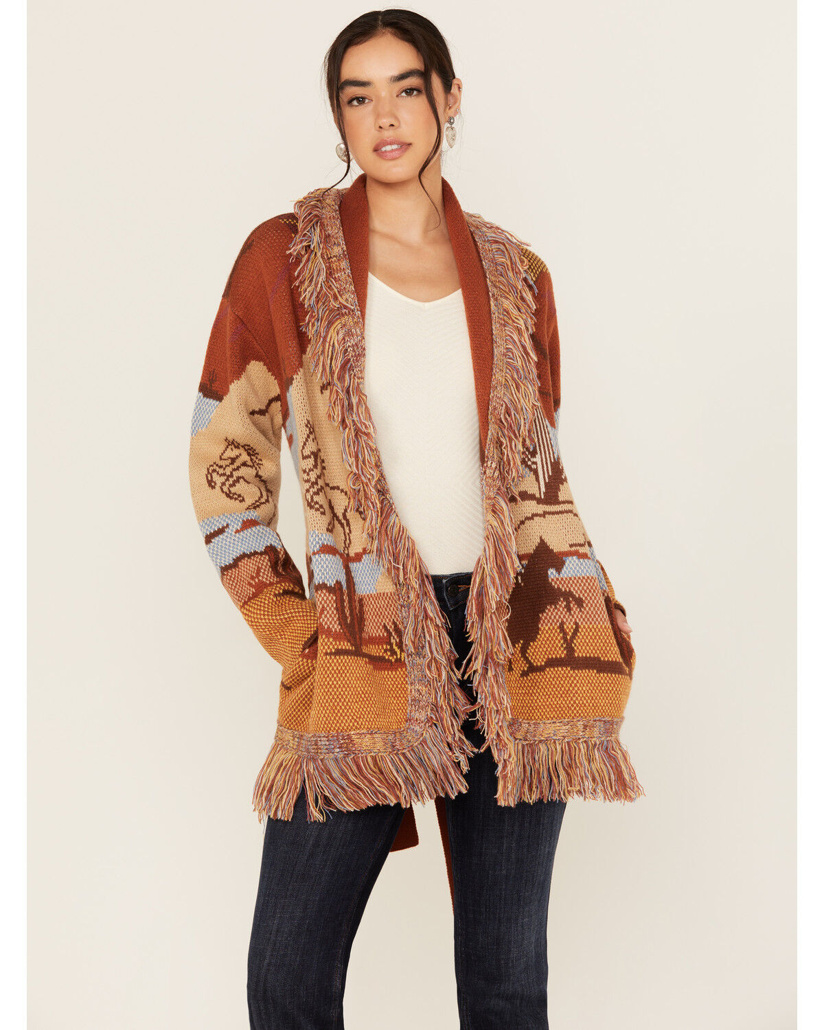 Women's Idyllwind Minette Western Scenic Fringe Cardigan