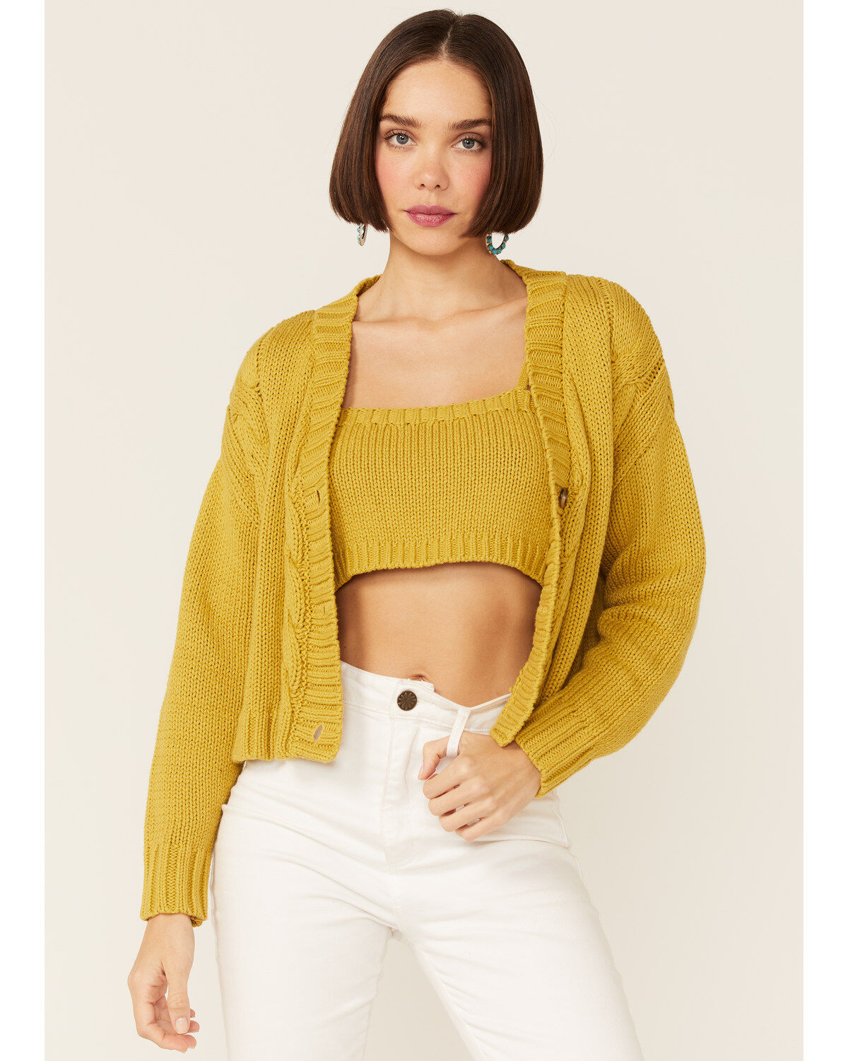 Women's Callahan Cable Lu Cardigan & Tank Set