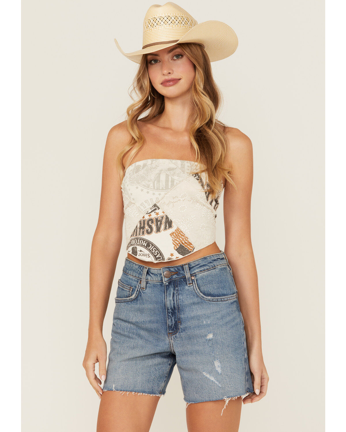 Women's Originality American Tie Back Strapless Bandana Top