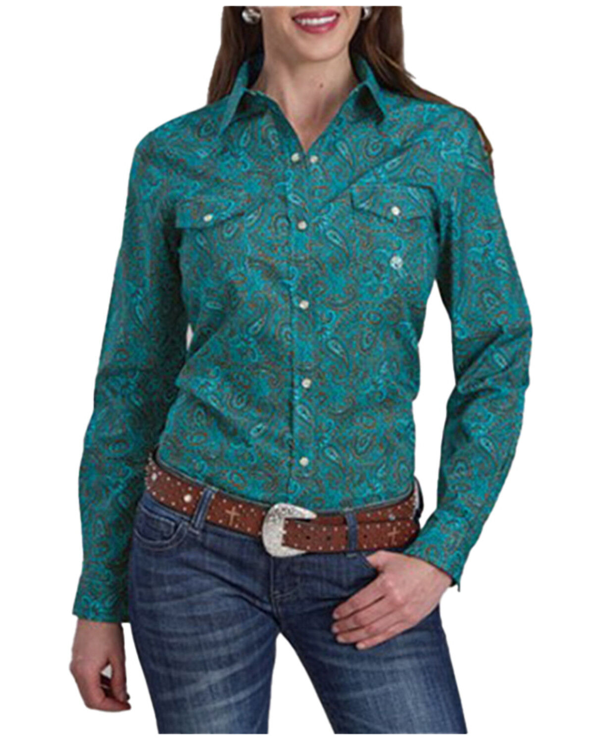 Women's Roper Paisley Print Long Sleeve Snap Western Shirt