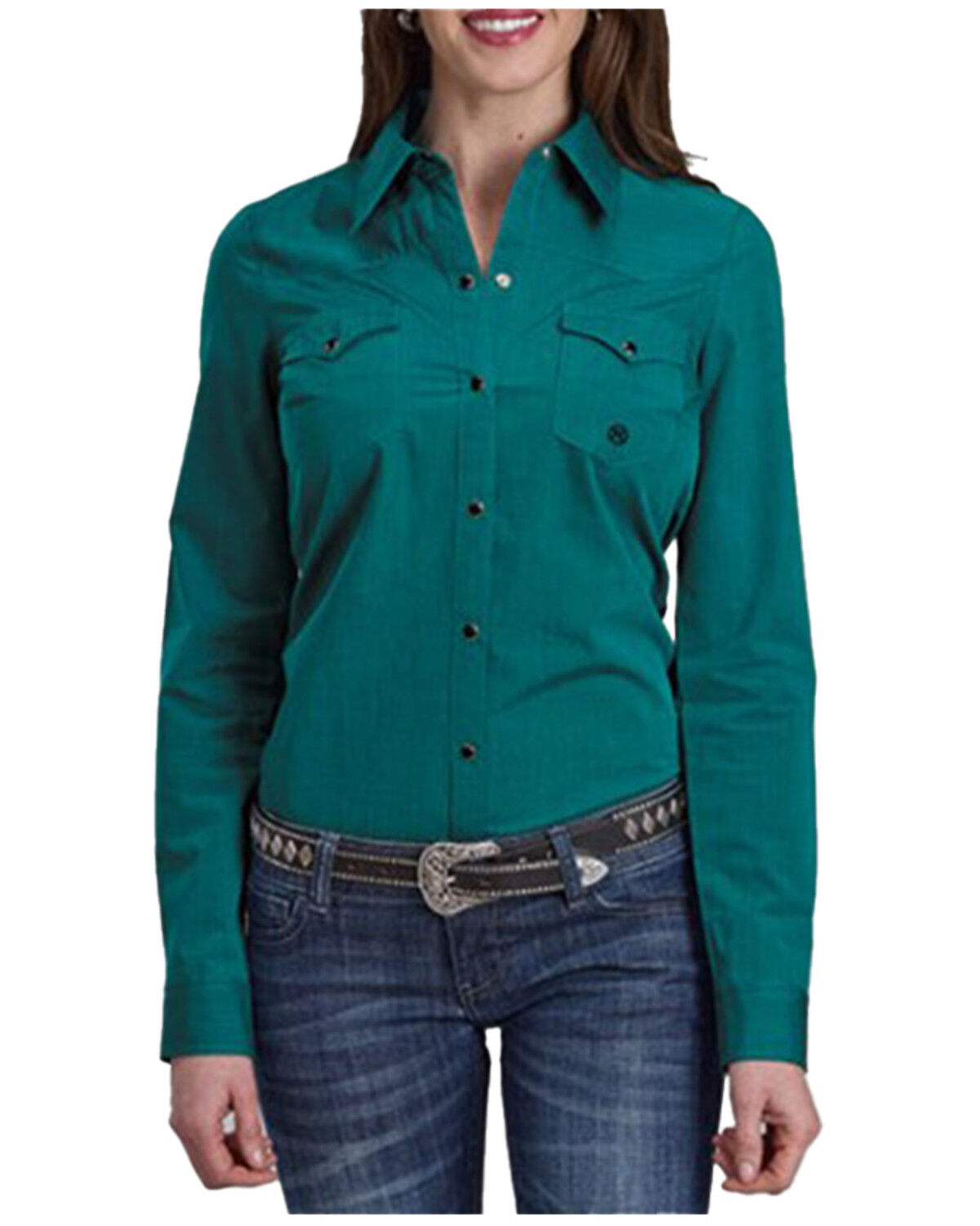 Women's Roper Solid Long Sleeve Snap Western Shirt