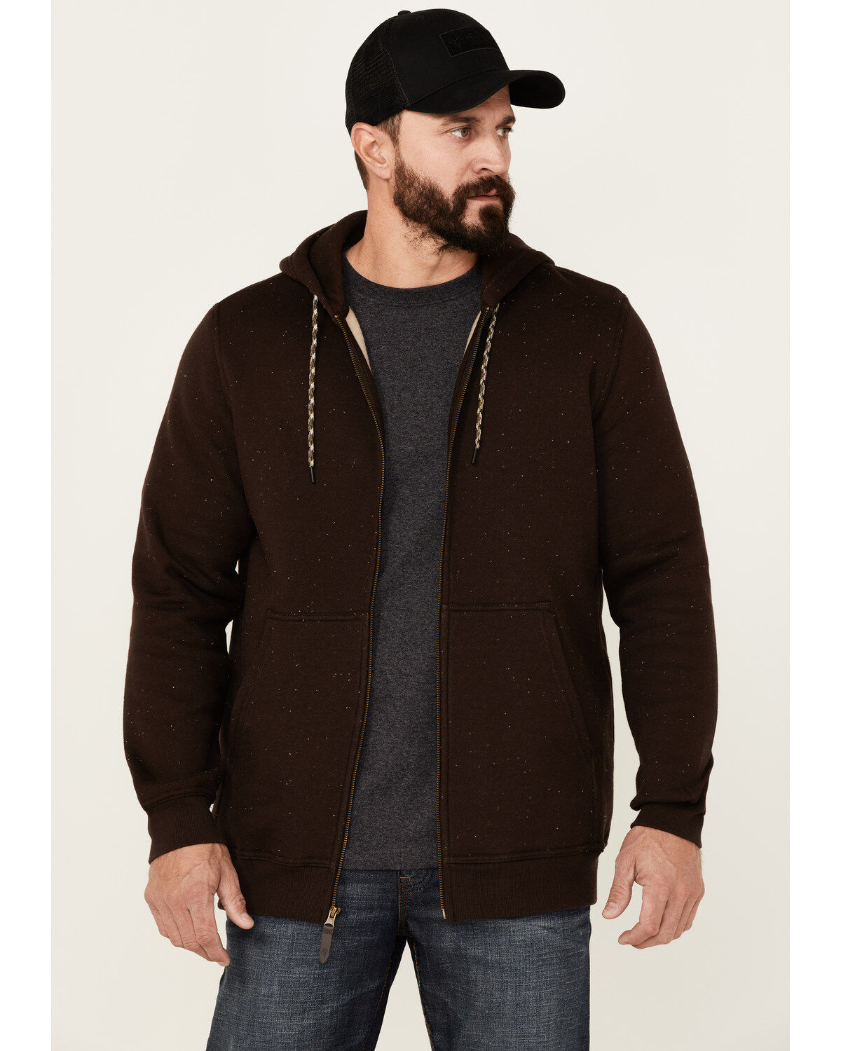Men's Moonshine Spirit Brown Koa Wood Zip-Front Hooded Jacket