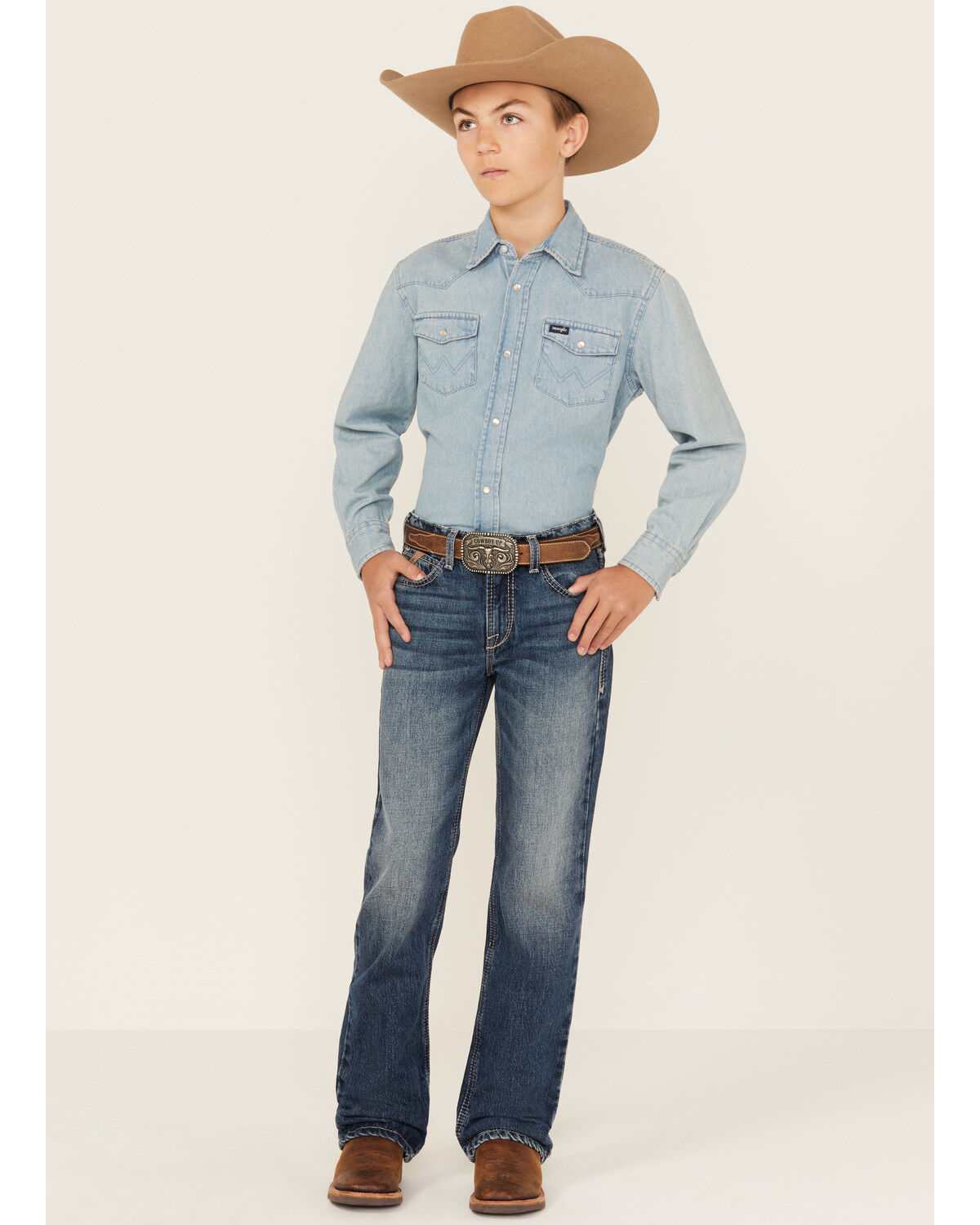 Boys' Ariat Medium Wash B4 Relaxed Bootcut Denim Jeans