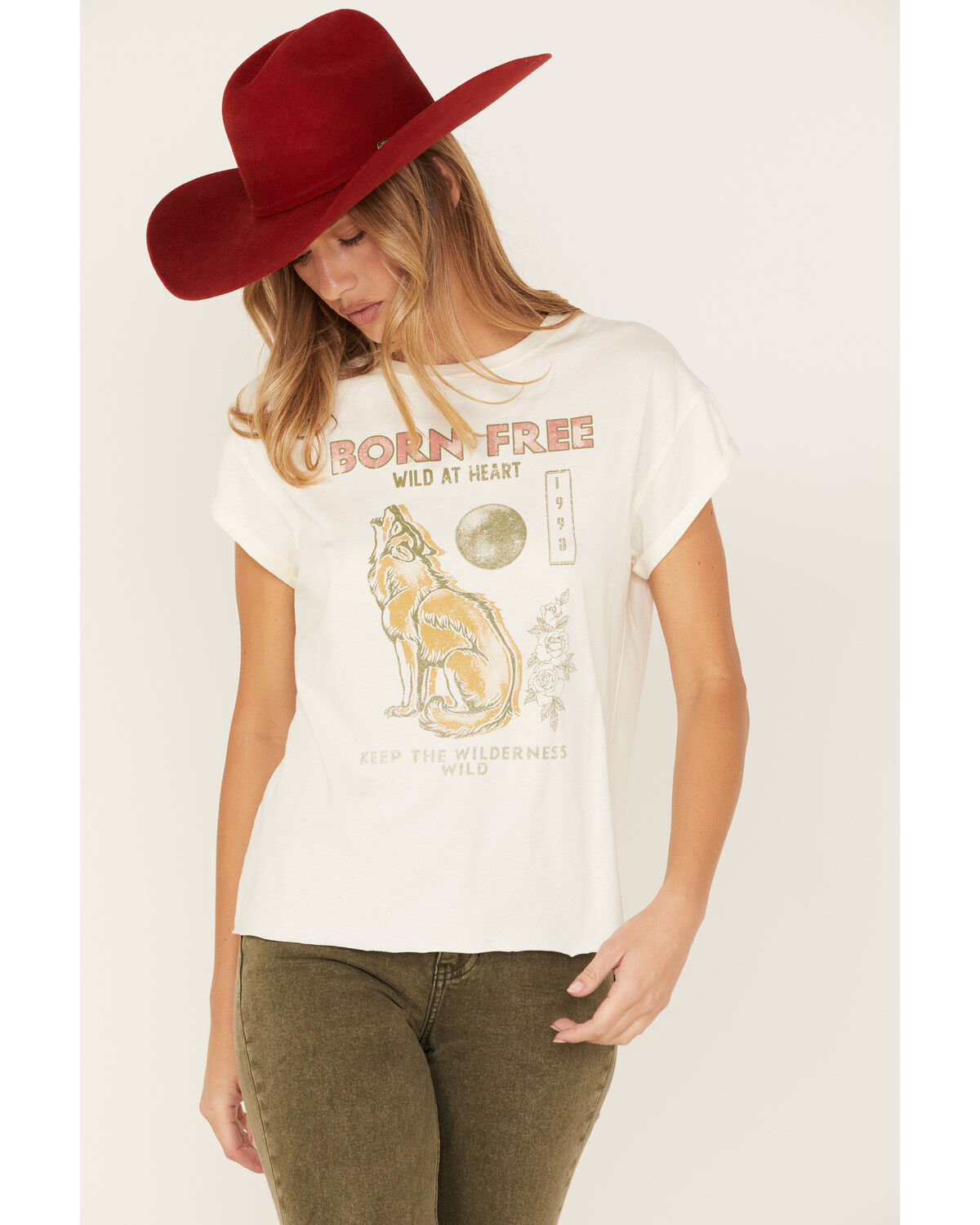 Women's Cleo + Wolf Born Free Graphic Tee