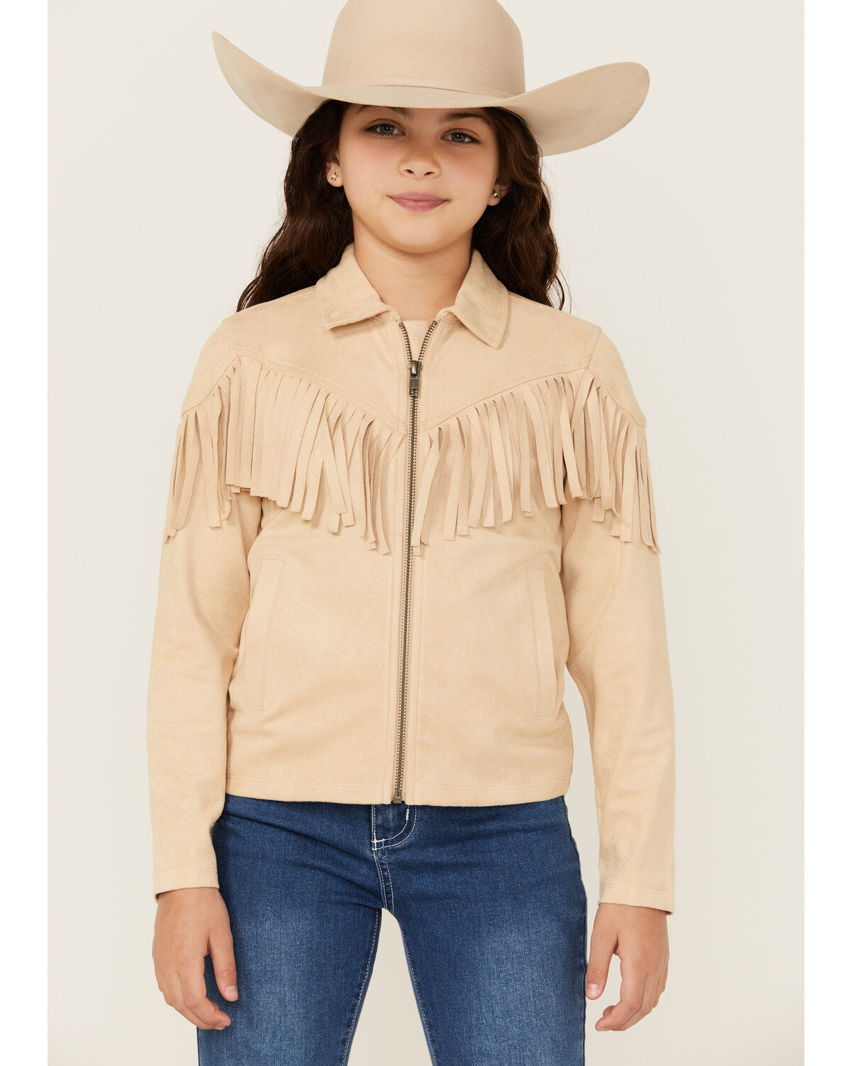 Girls' Shyanne Juniper Faux Suede Fringe Jacket