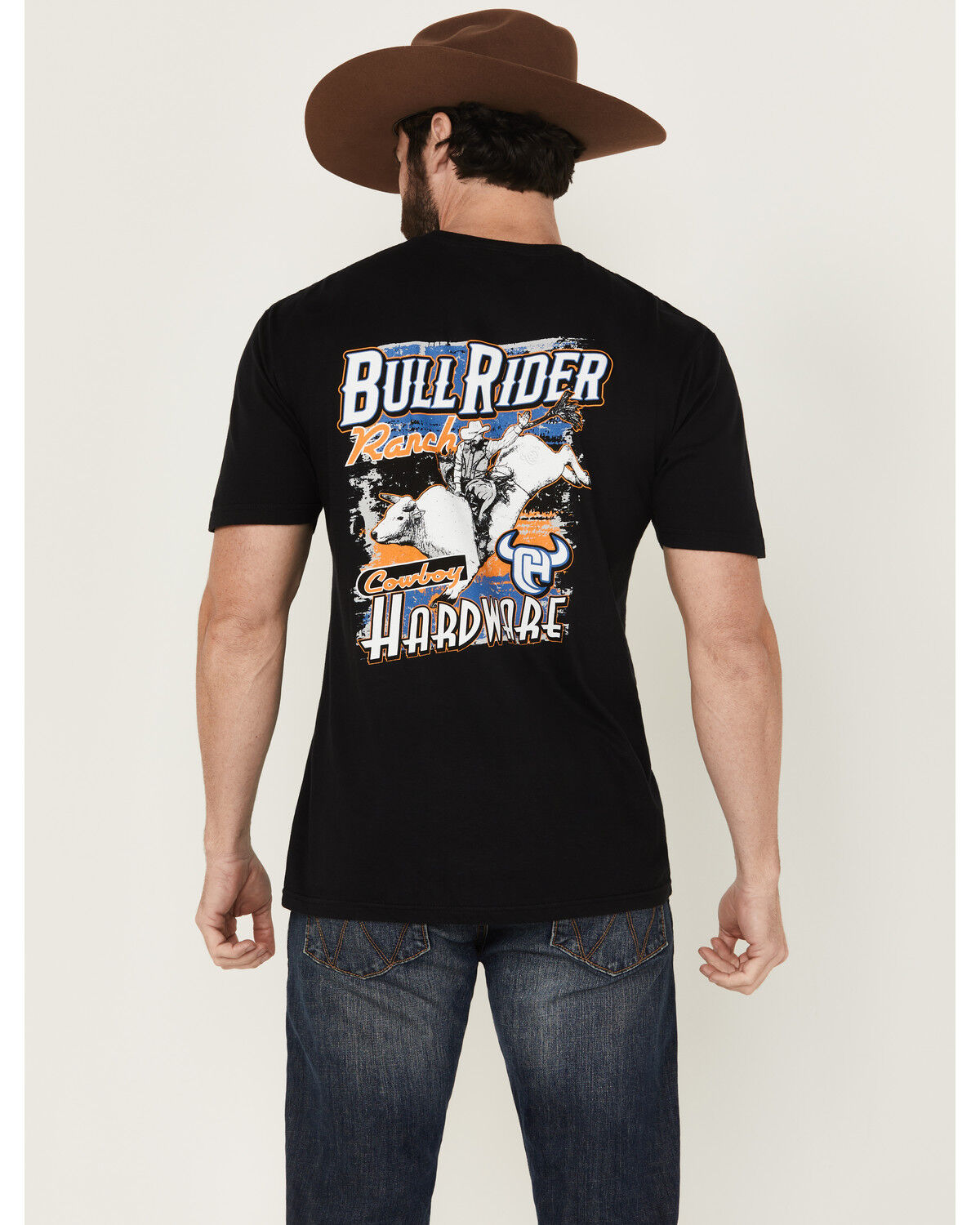 Men's Cowboy Hardware Boot Barn Exclusive Bull Rider Ranch Short Sleev