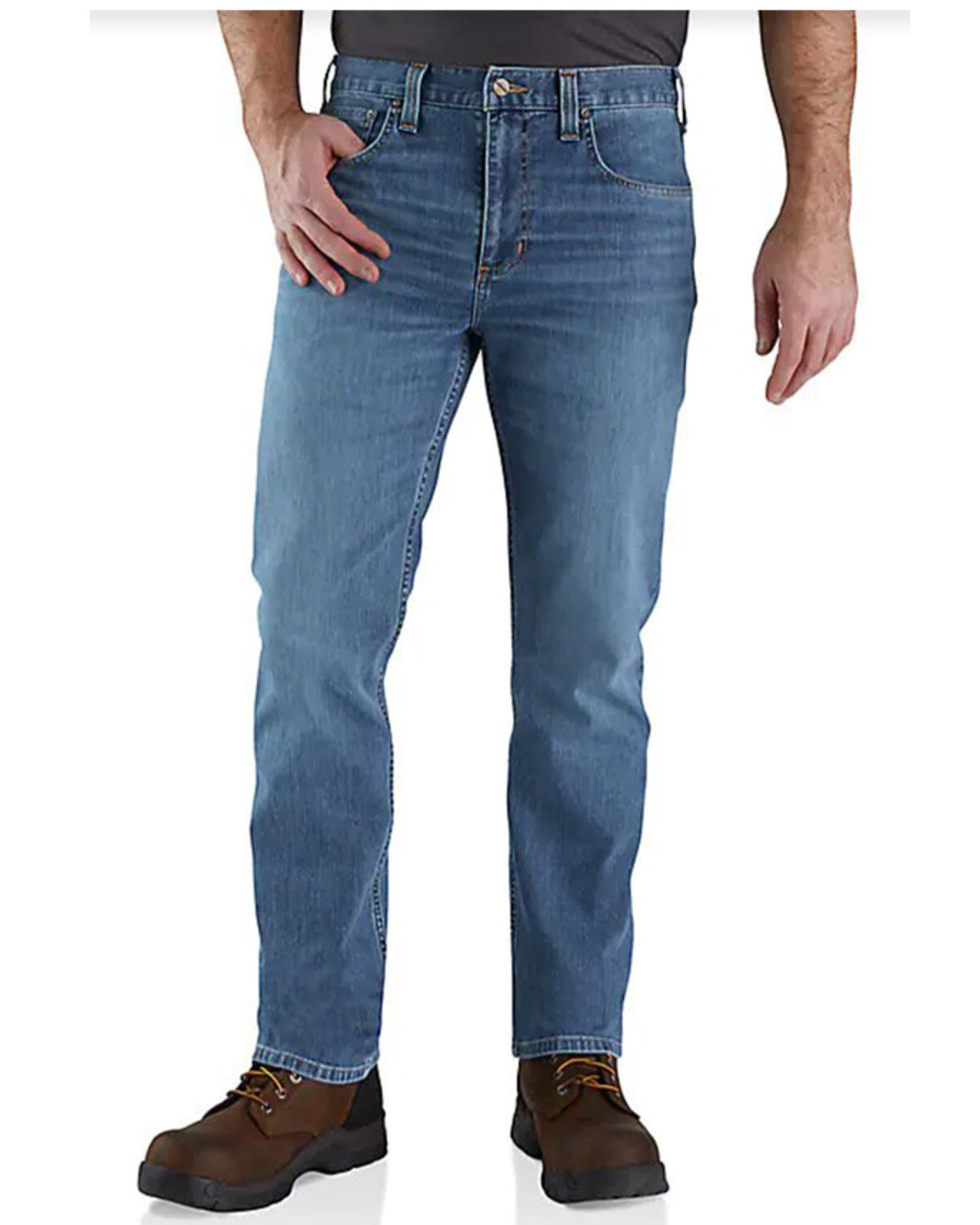 Men's Carhartt Houghton Medium Wash Rugged Flex Relaxed Straight Work