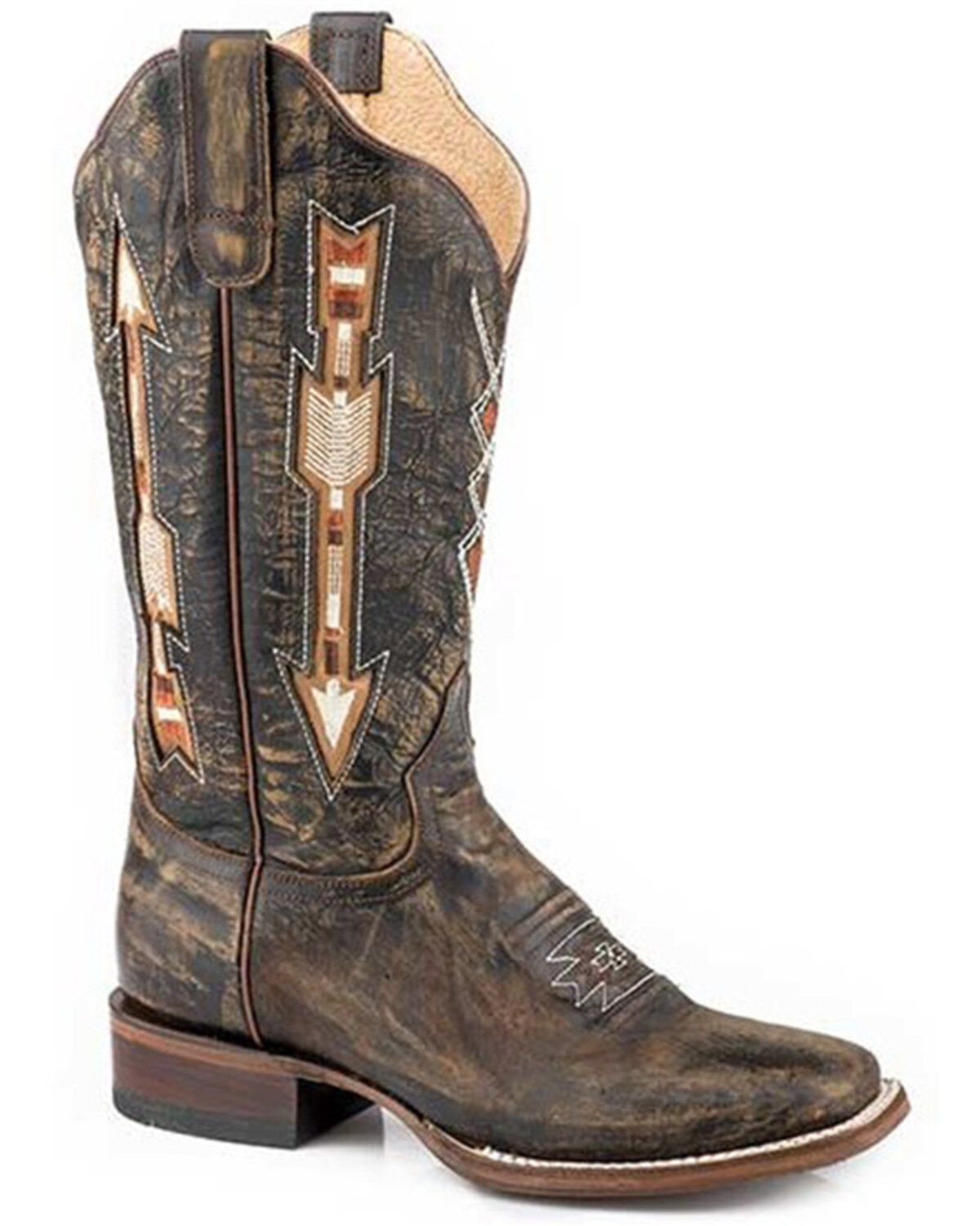 Women's Roper Arrows Inlay Extra Wide Calf Performance Western Boots -