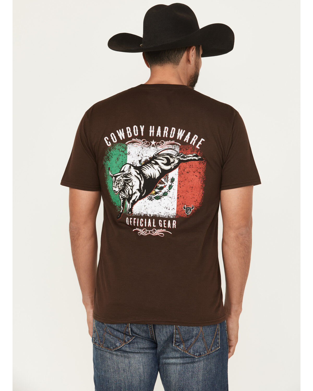 Men's Cowboy Hardware Mexican Flag Short Sleeve Graphic T-Shirt