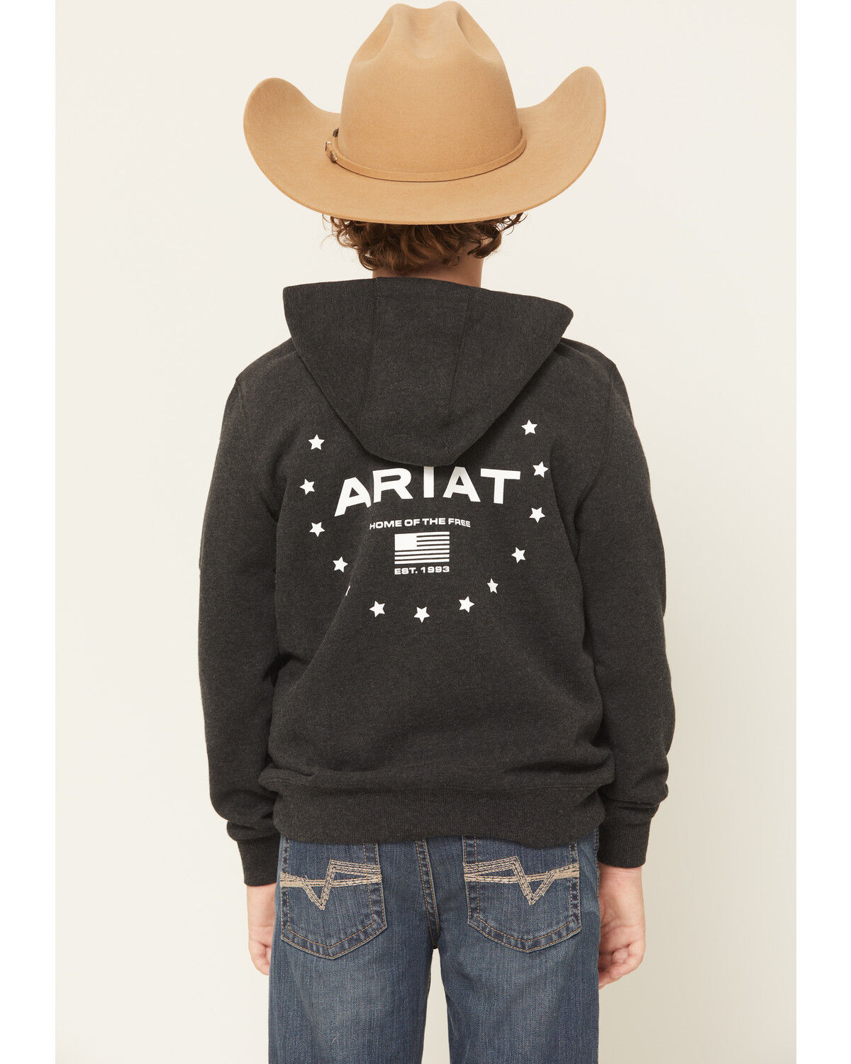 Boys' Ariat Logo Patriotic Graphic Hooded Sweatshirt