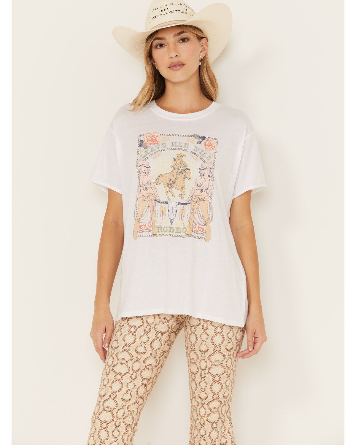 Women's White Crow Leave Her Wild Graphic Tee