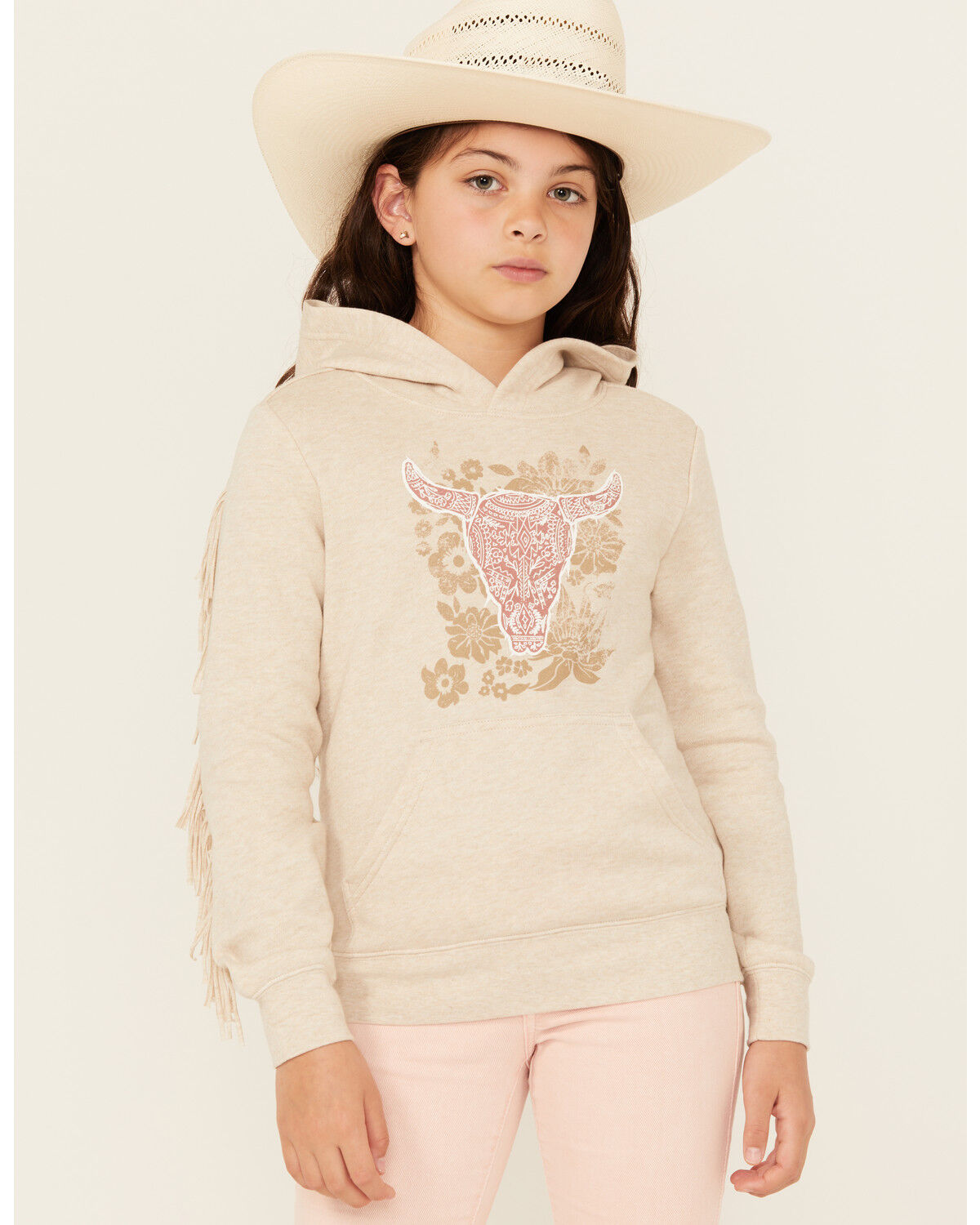 Girls' Shyanne Birch Fringe Graphic Fleece Hoodie