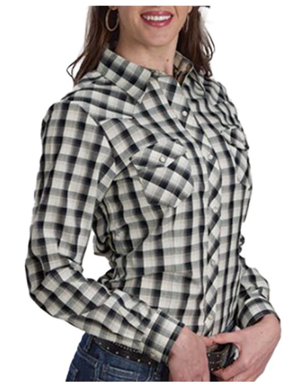 Women's Roper Plaid Print Long Sleeve Snap Western Shirt