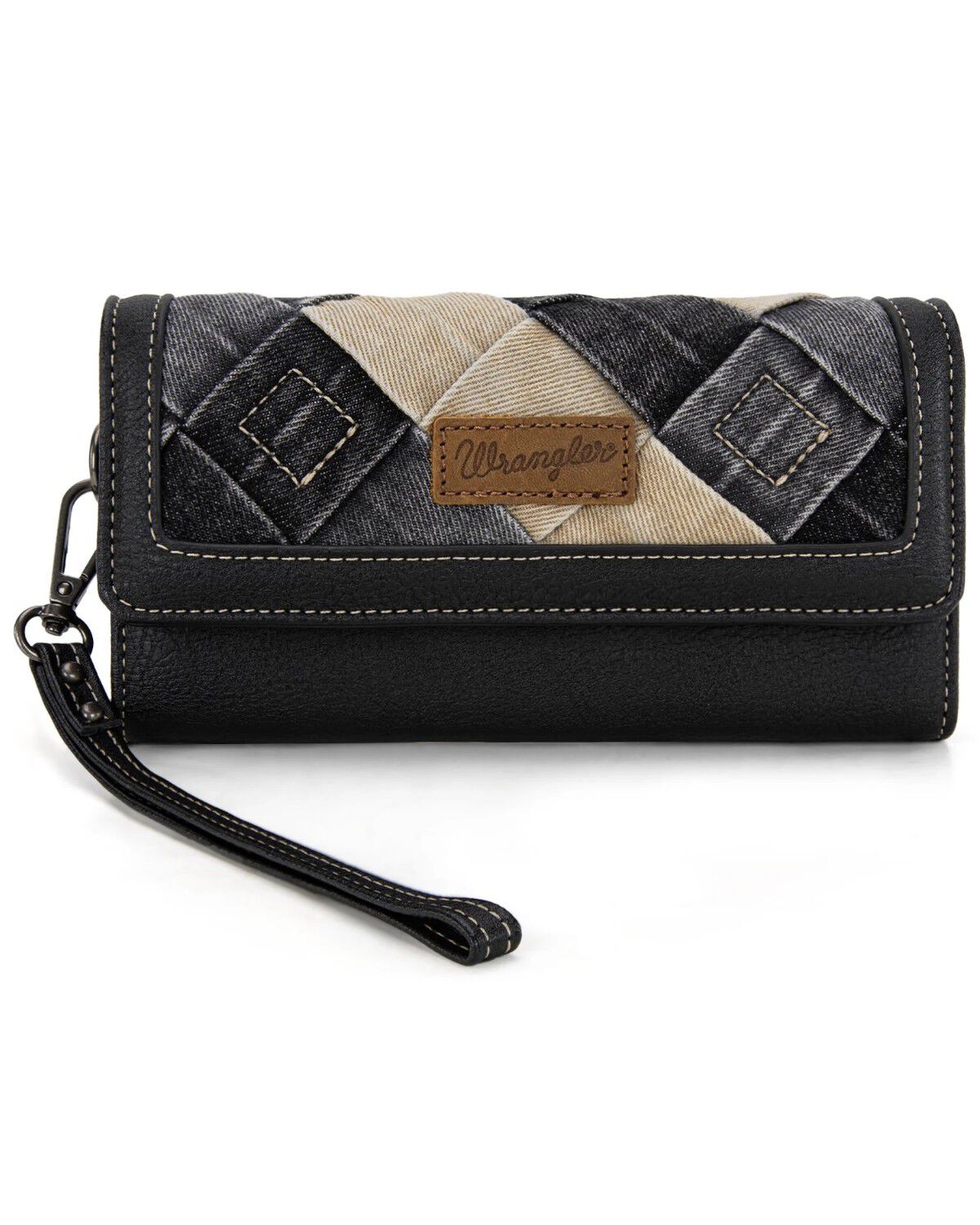 Women's Wrangler Denim Woven Tri-Fold Wristlet Wallet