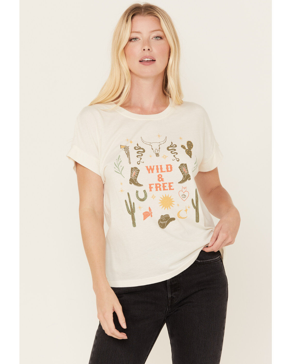 Women's White Crow Wild & Free Short Sleeve Graphic Tee