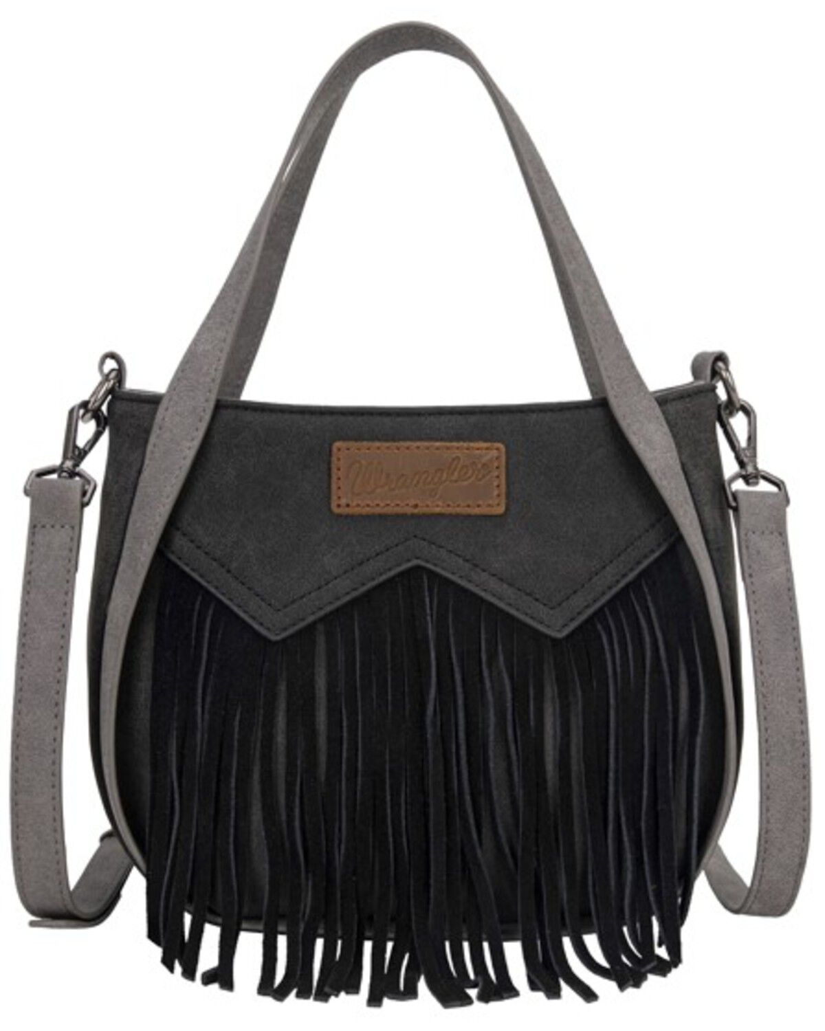 Women's Wrangler "W" Stitch Fringe Two Tone Crossbody