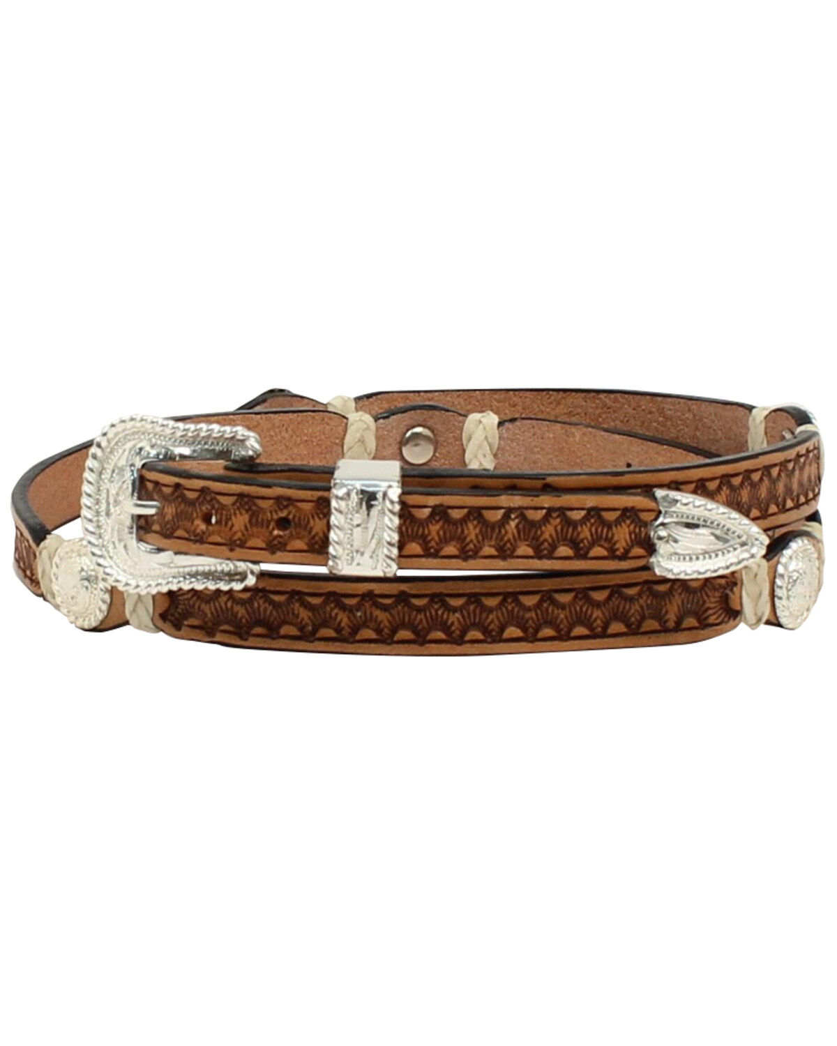 Men's M & F Western Stamp Rawhide Concho Hatband