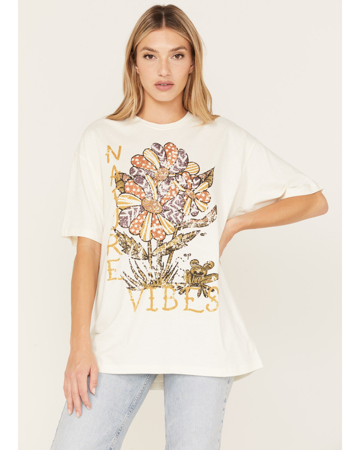 Women's Cleo + Wolf Nature Vibes Oversized Graphic Tee