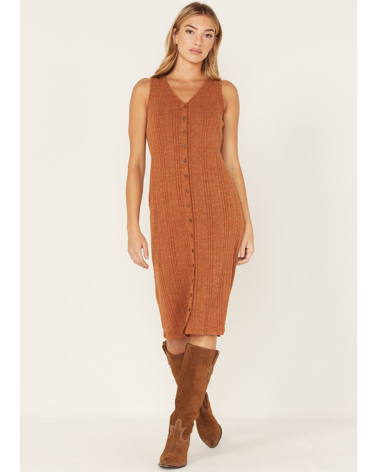 Women's Cleo + Wolf Ribbed Tank Midi Dress
