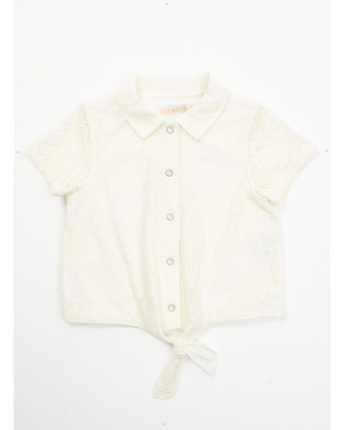 Girls' Shyanne Toddler Aspen Lace Button-Down Tie Front Top