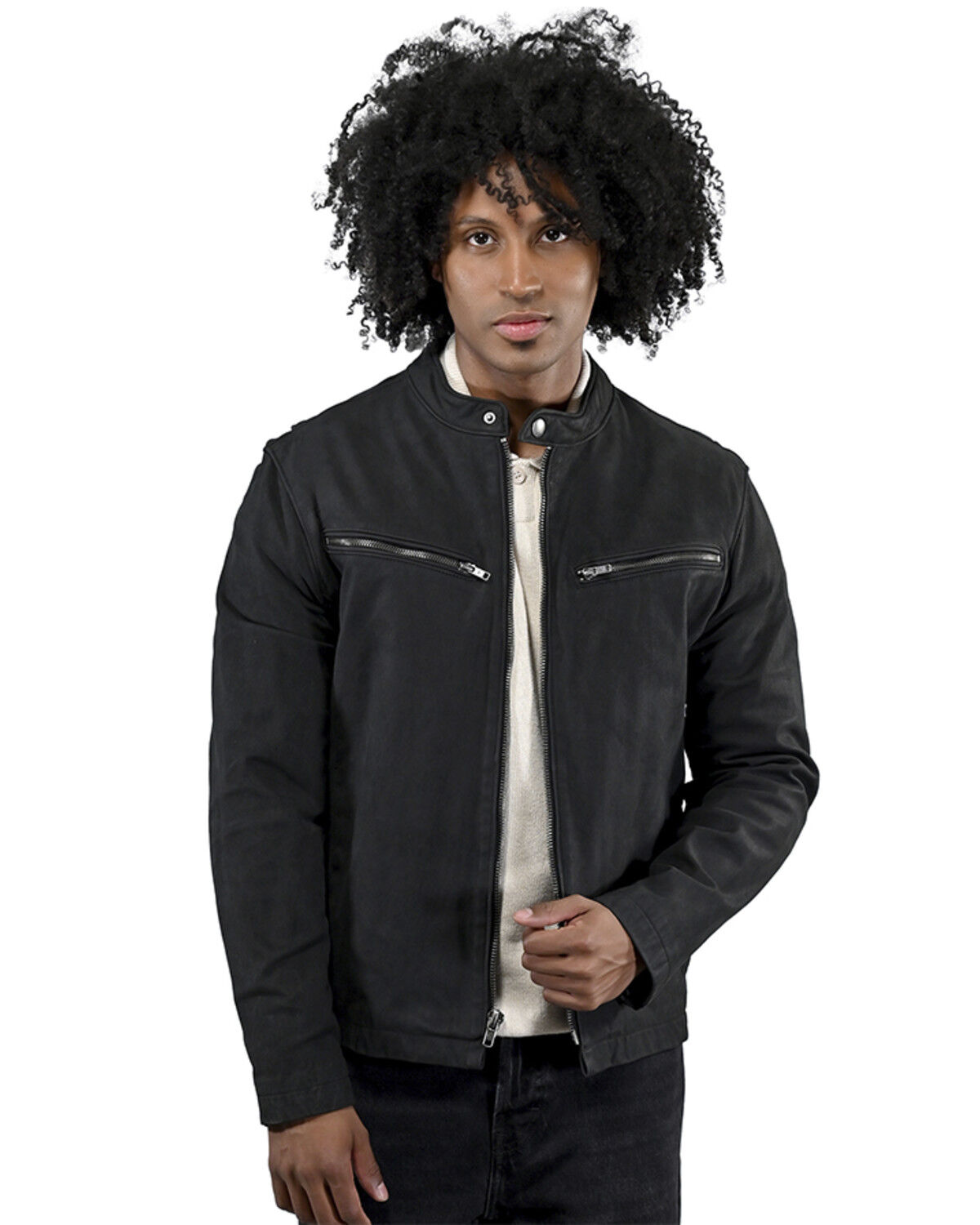 Men's Frye Racer Vintage Zip-Up Leather Jacket