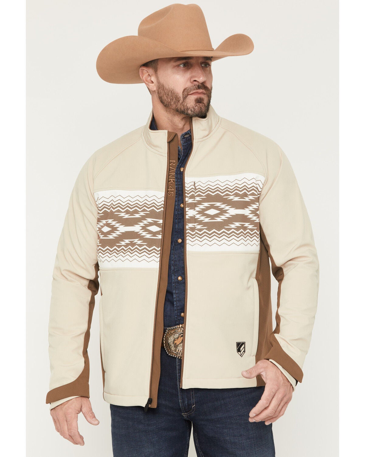 Men's RANK 45 Akonapi Southwestern Border Striped Softshell Jacket