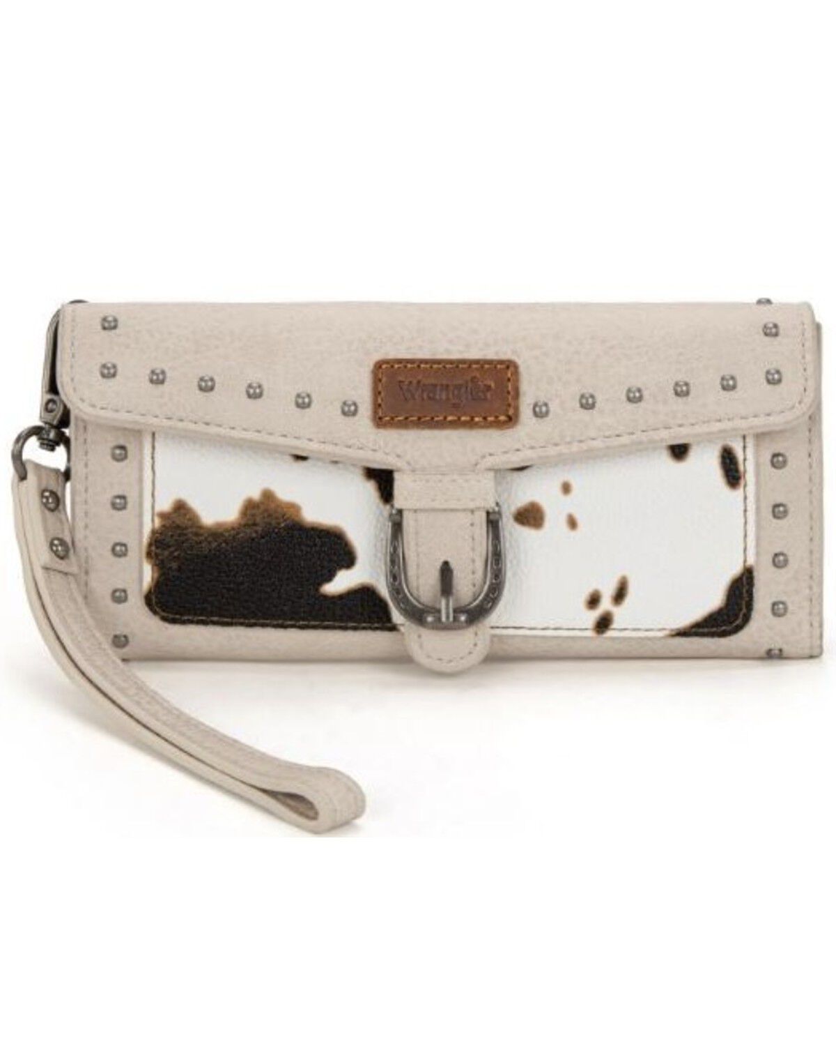 Women's Wrangler Cow Print Tri-Fold Wristlet Wallet