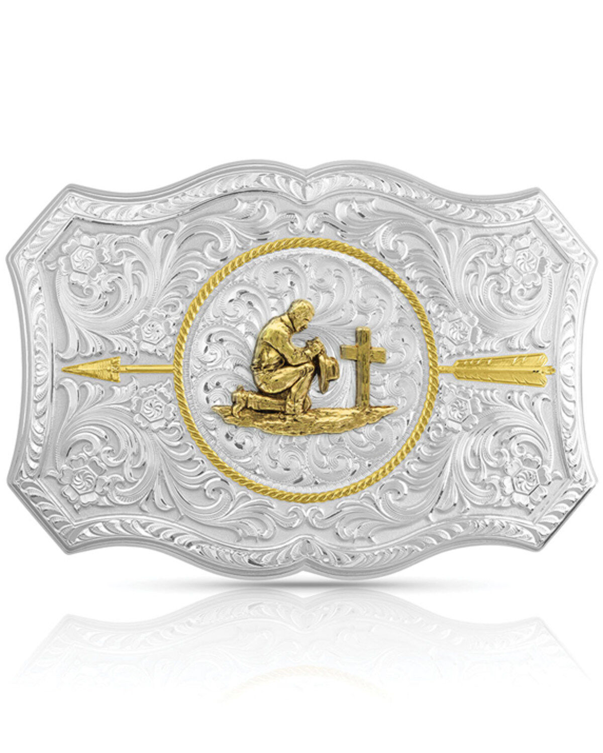 Men's Montana Silversmiths Your Arrow Buckle With Praying Cowboy