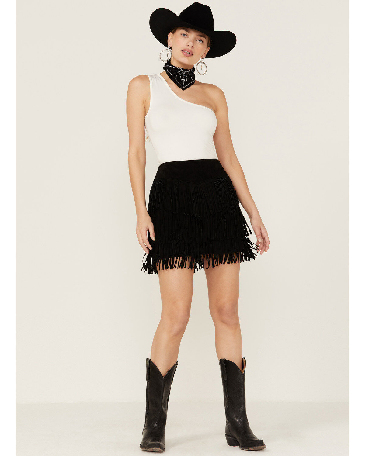 Women's Scully Fringe Tiered Suede Mini Skirt