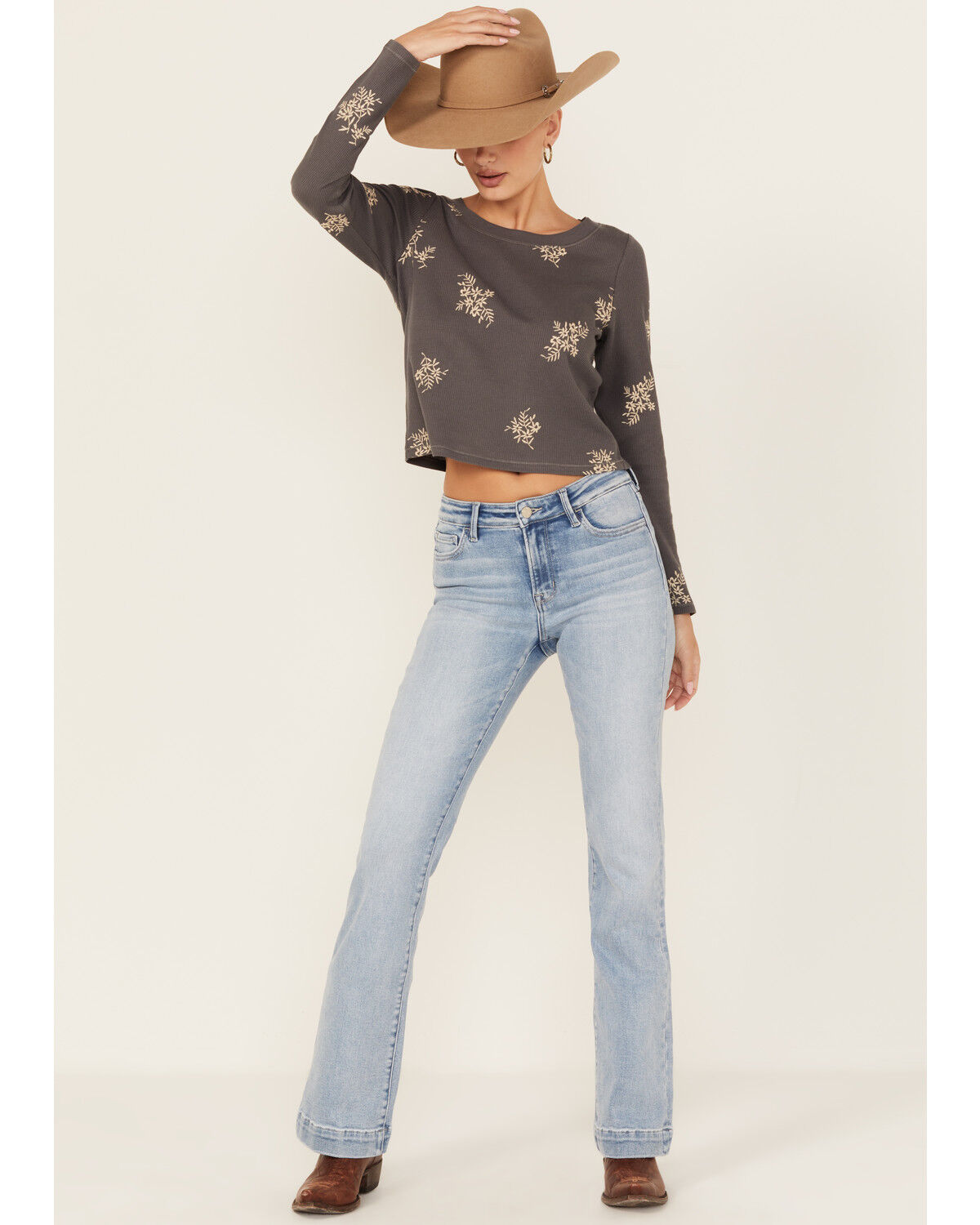Women's Vervet Light Wash Mid Rise Bootcut Stretch Denim Jeans