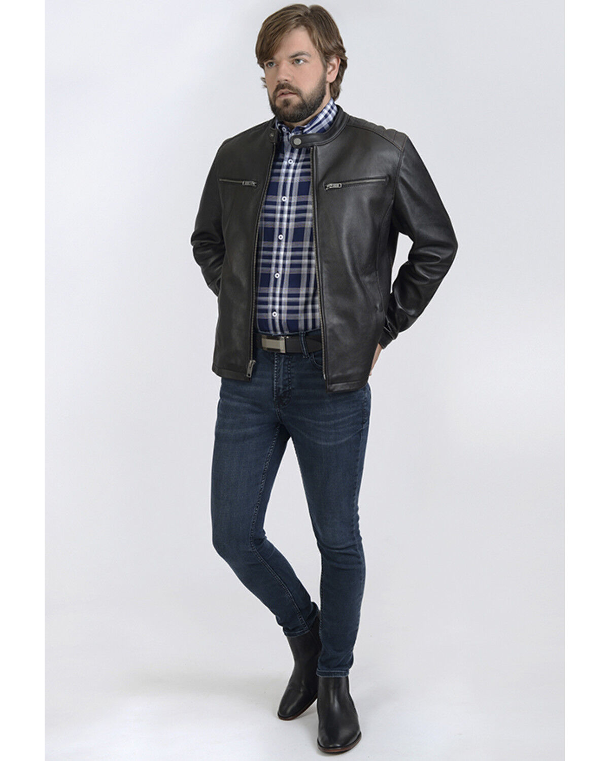 Men's Frye Racer Zip-Up Leather Jacket