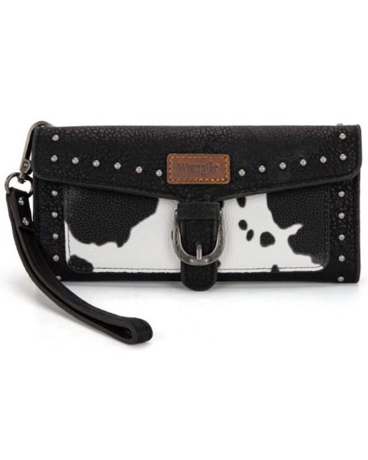 Women's Wrangler Cow Print Tri-Fold Wristlet Wallet