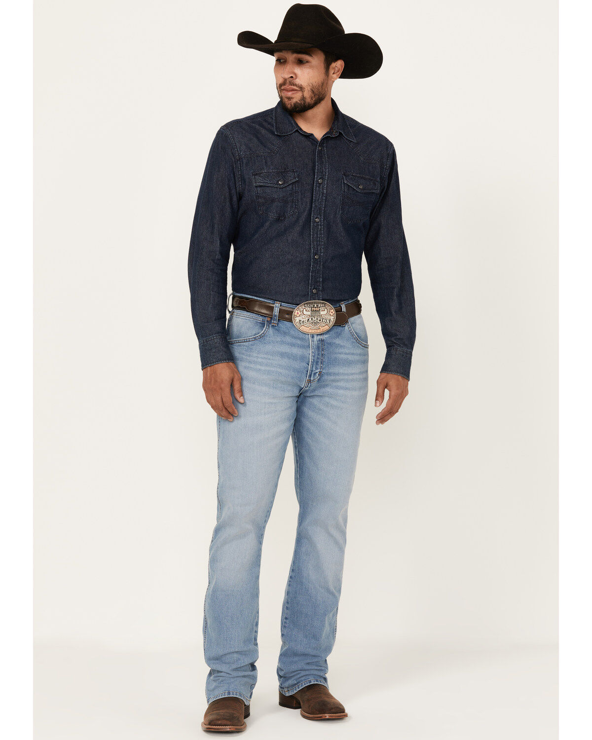 Men's Wrangler Retro Woodmere Light Wash Slim Bootcut Stretch Denim Je