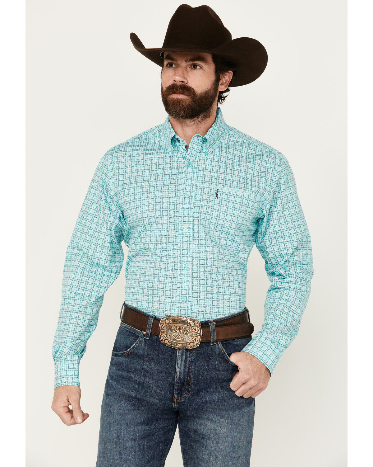Men's Cinch Geo Print Long Sleeve Button-Down Western Shirt