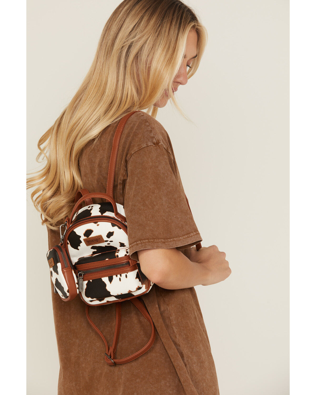 Women's Wrangler Cow Print Mini Backpack