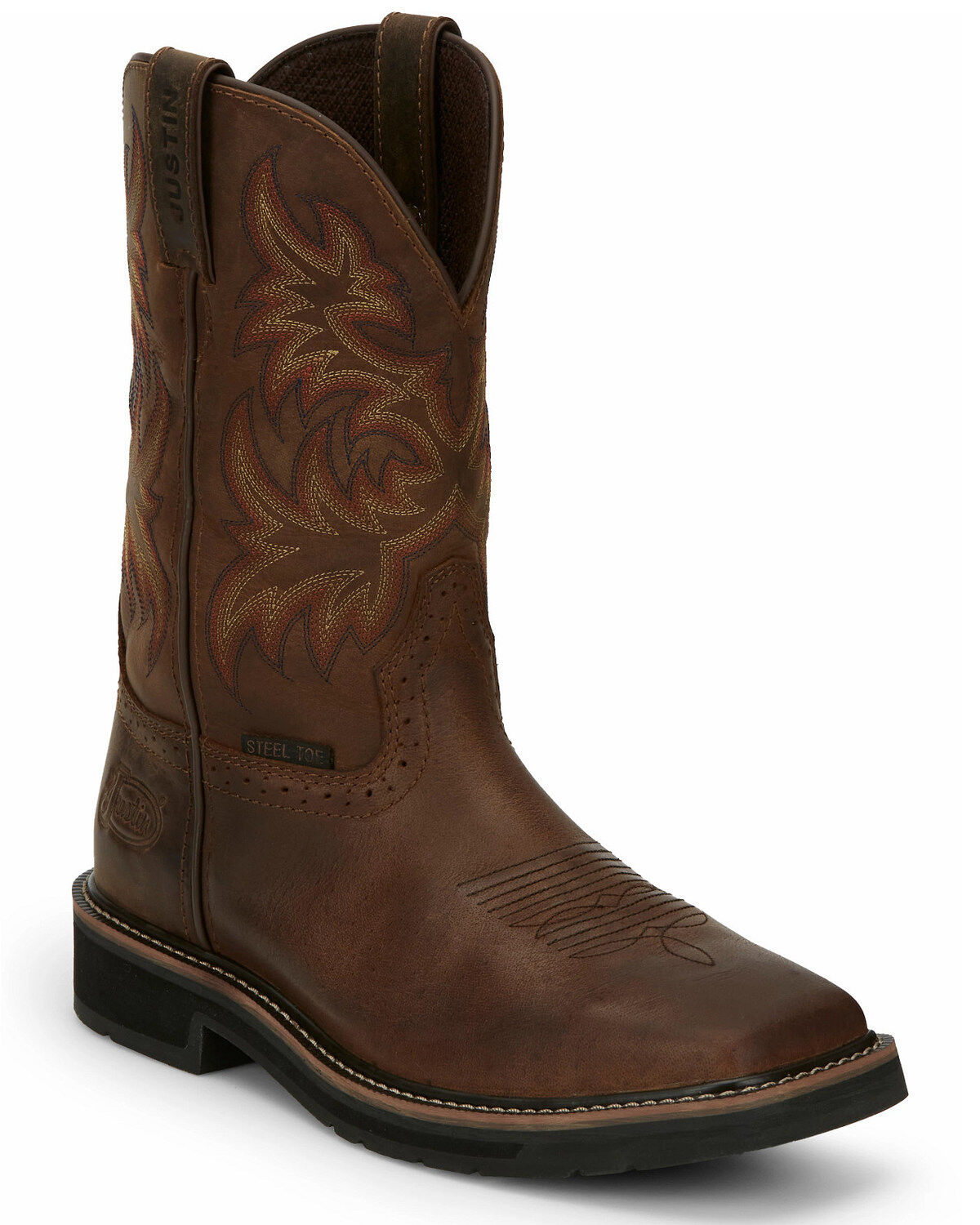 Men's Justin Driller Western Work Boots - Steel Toe