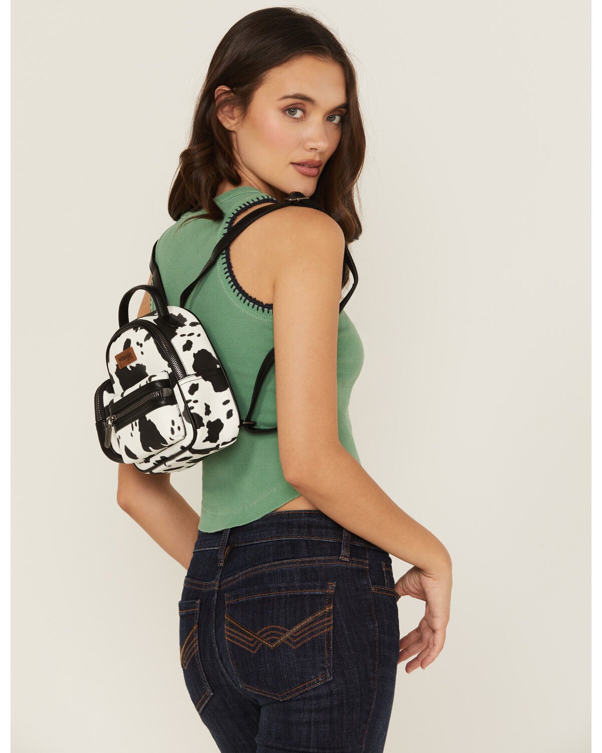 Women's Wrangler Cow Print Mini Backpack