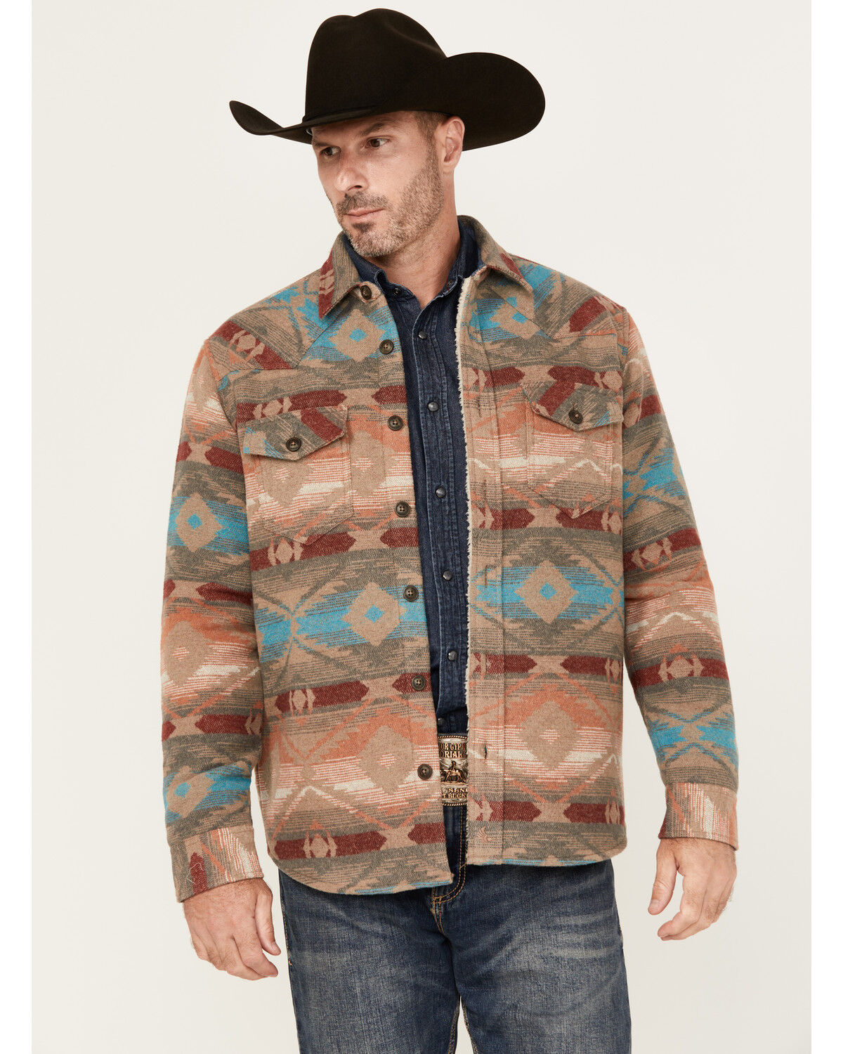 Men's Cody James Base Camp Sherpa Lined Flannel Shirt Jacket