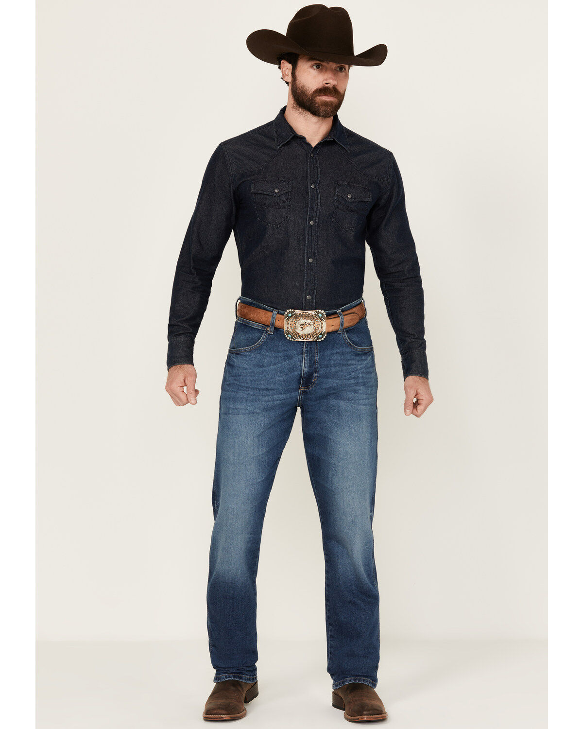 Men's Wrangler Retro Blakelee Medium Wash Slim Straight Stretch Denim