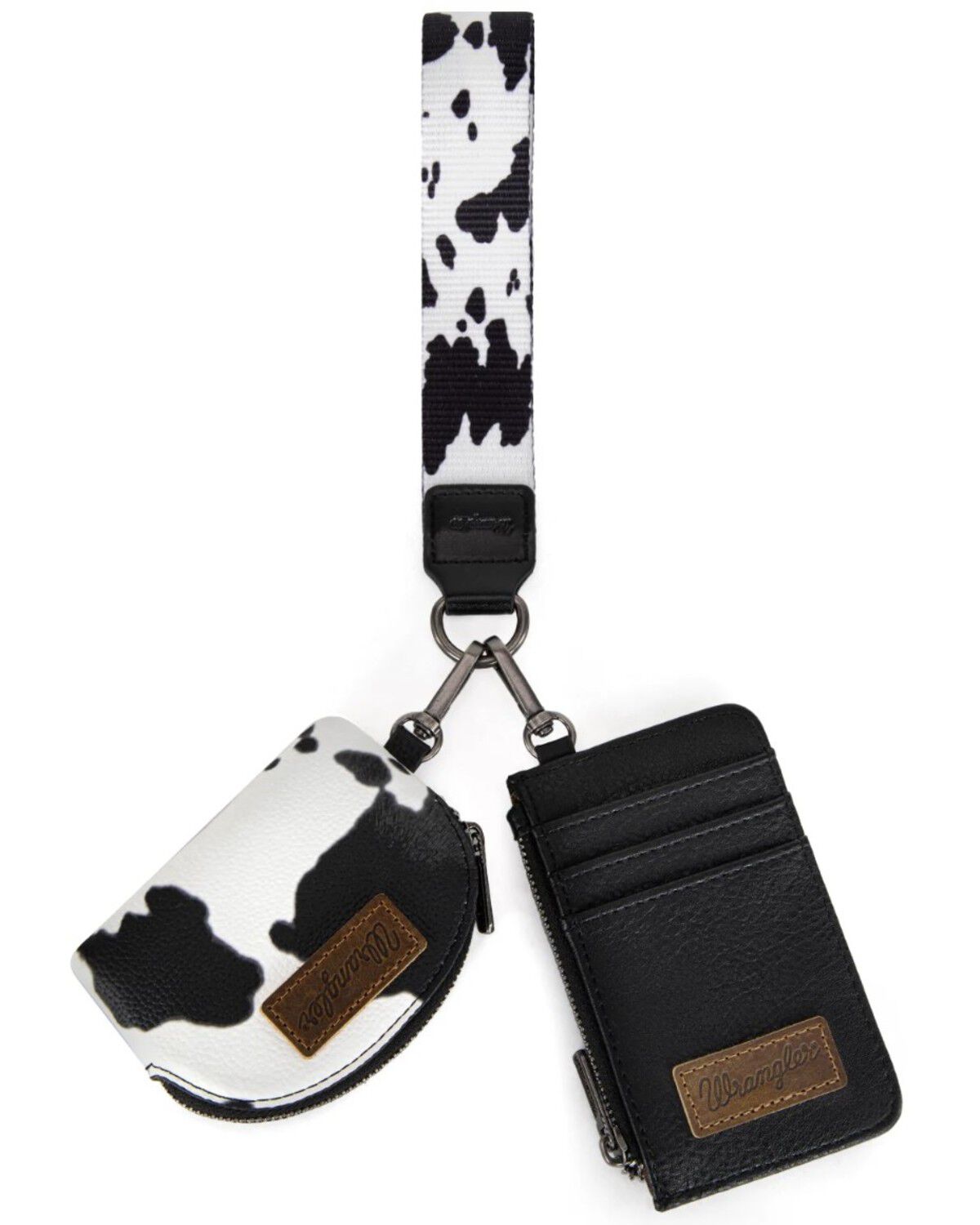 Women's Wrangler Cow Print Dual Pouch Wristlet