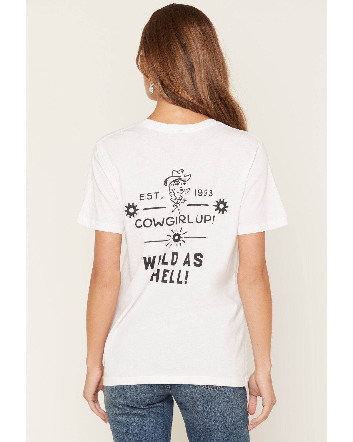 Women's Cowgirl Up Cowgirl State Of Mind Short Sleeve Graphic Tee