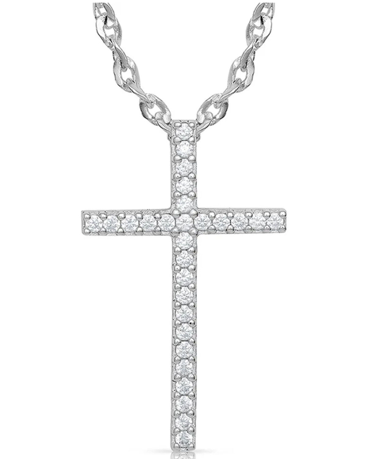 Women's Montana Silversmiths Dazzling In Faith Cross Necklace