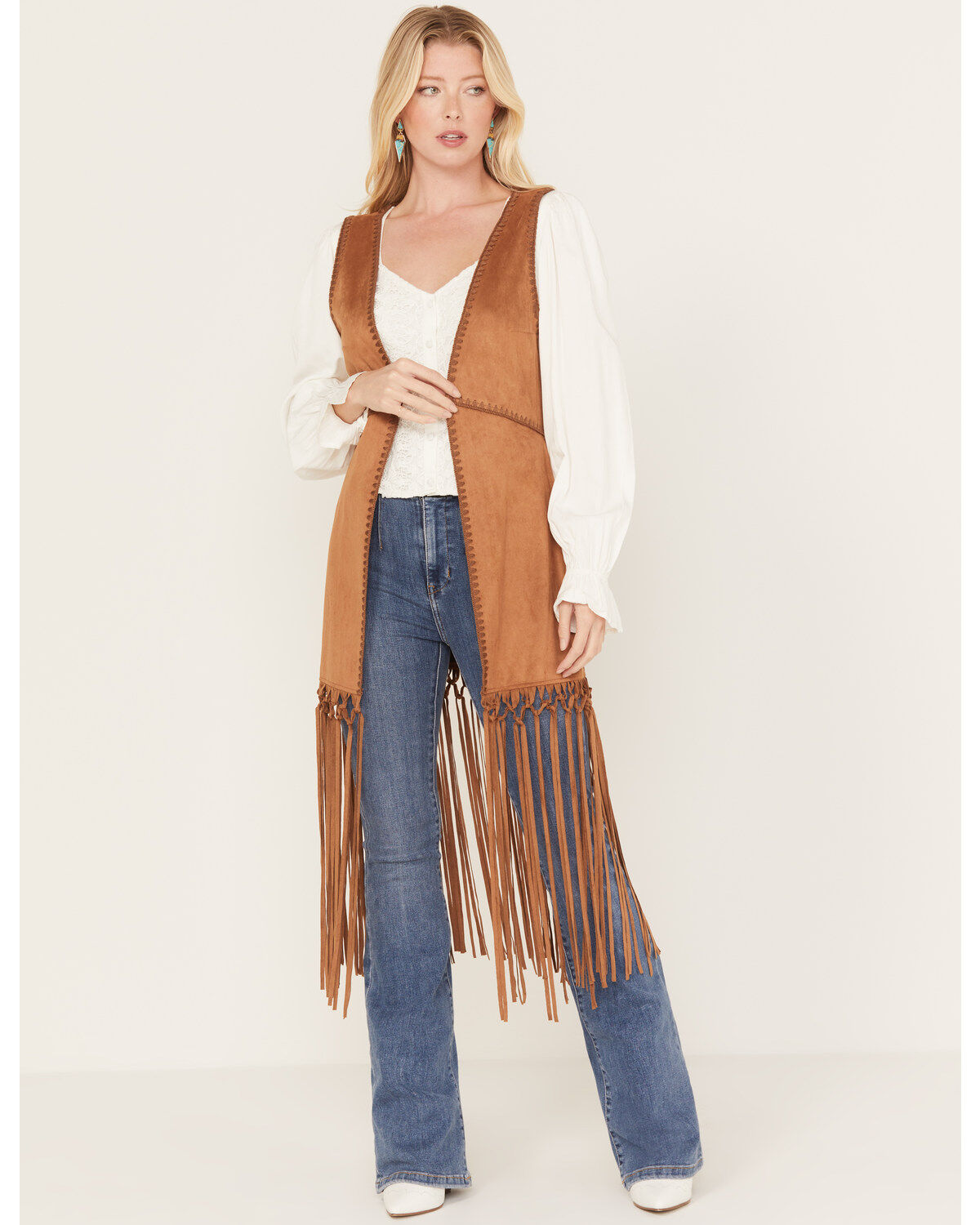 Women's Shyanne Faux Suede Fringe Vest