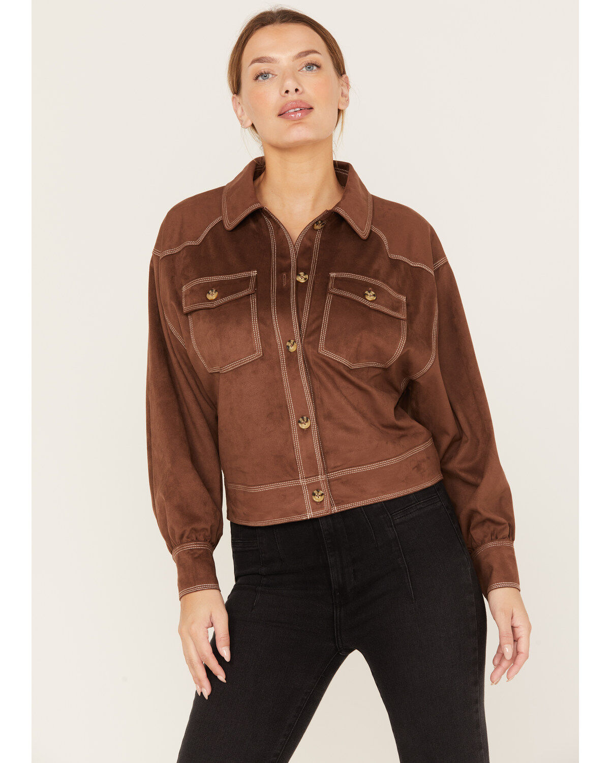 Women's Shyanne Faux Suede Trucker Jacket