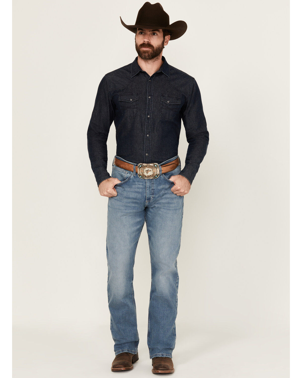 Men's Wrangler 20X 42MWX Sedgefield Light Wash Vintage Bootcut Stretch