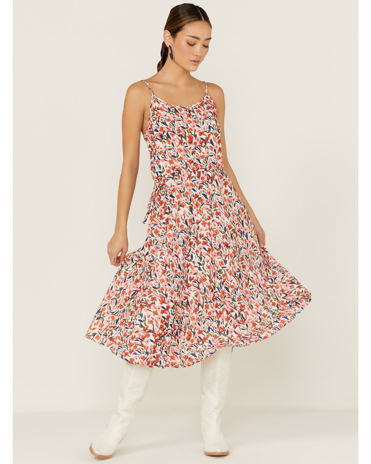 Women's Molly Bracken Floral Tie-Back Midi Dress