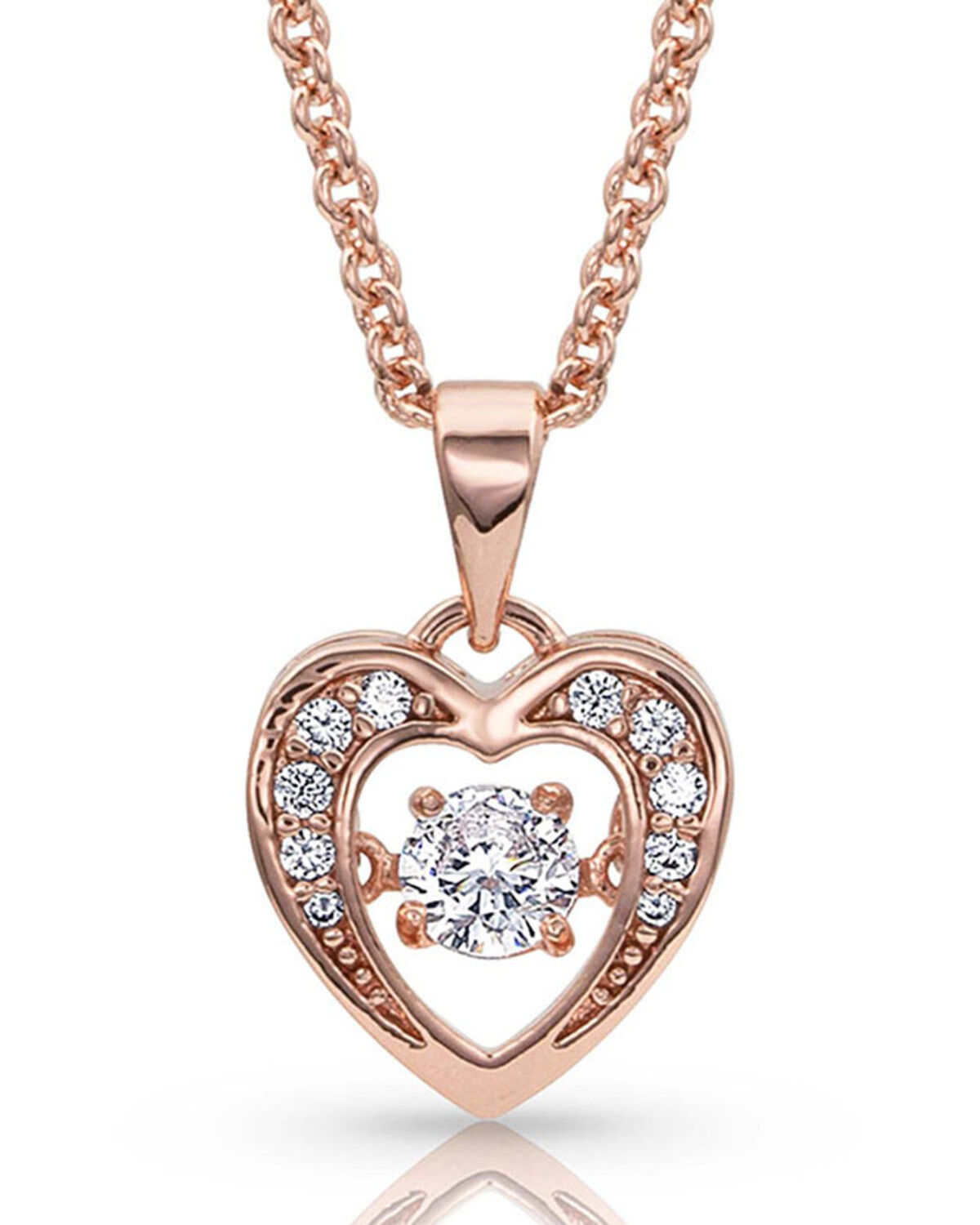 Women's Montana Silversmiths Let's Dance A Little Rose Gold Heart Neck