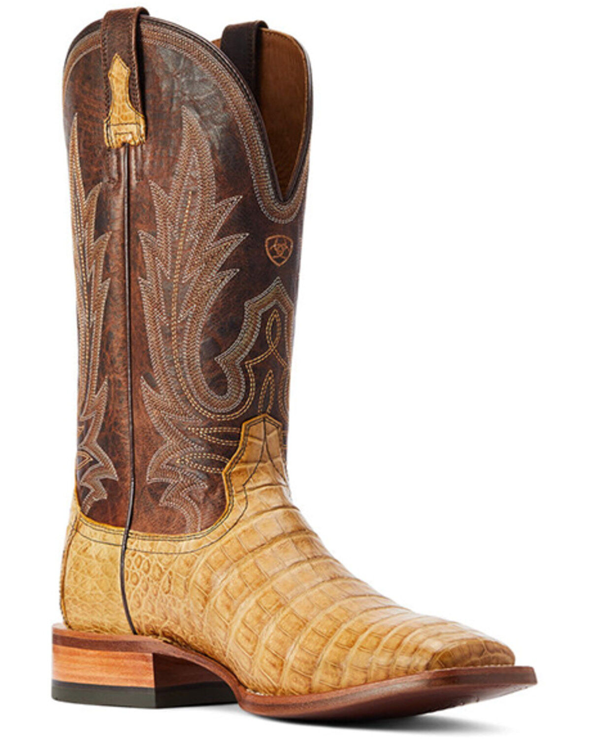 Men's Ariat Gunslinger Caiman Belly Exotic Western Boots - Broad Squar