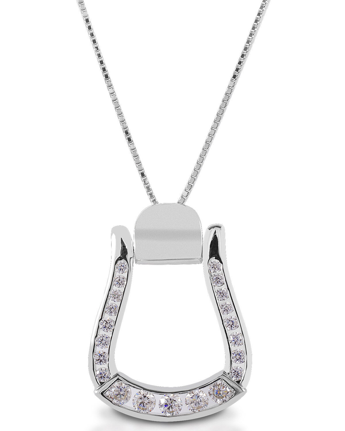 Women's Kelly Herd Clear Stone Oxbow Stirrup Necklace