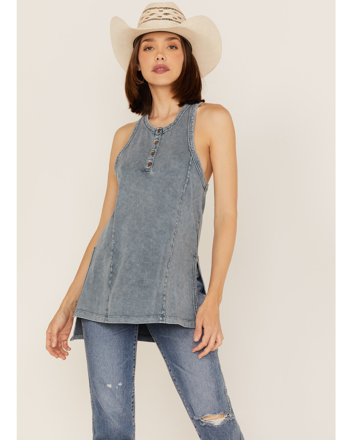 Women's Cleo + Wolf Racerback Jersey Tank